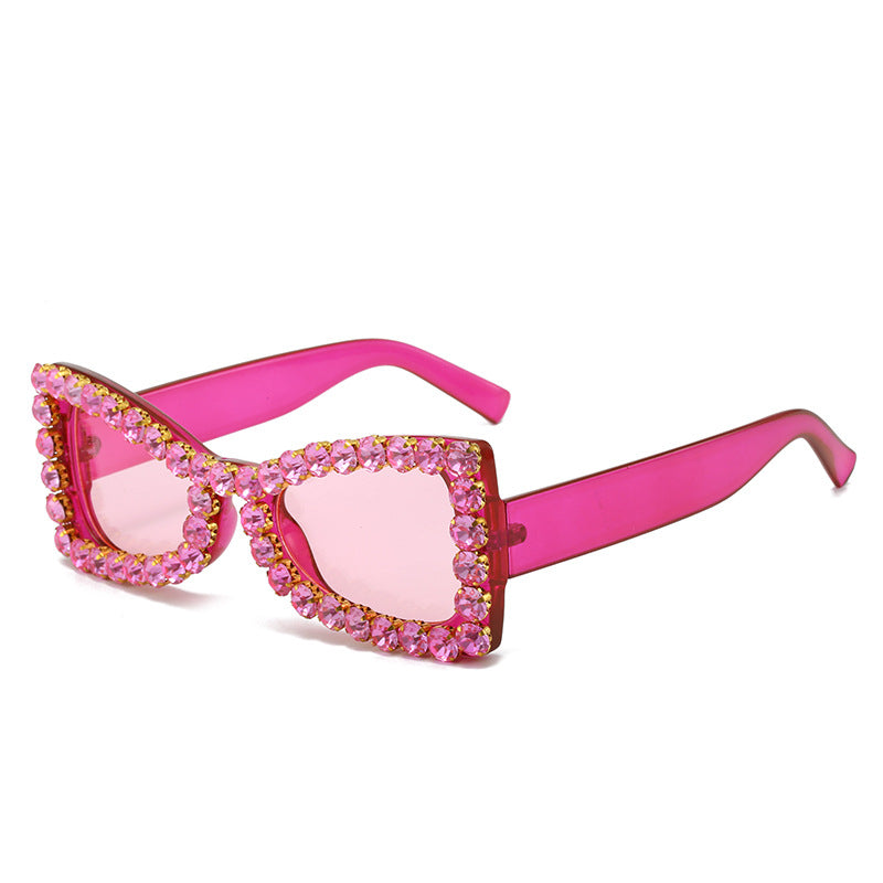Wholesale Butterfly Rhinestone Sparkling Prom Party Hip Hop Sunglasses