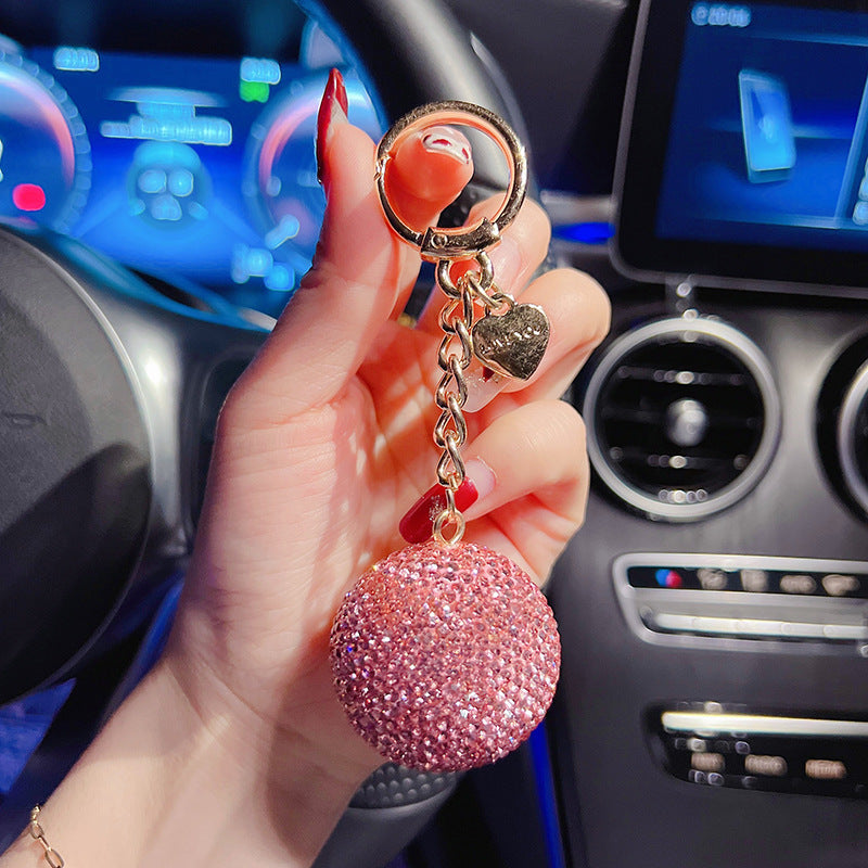 Wholesale Clay Full Diamond Round Ball Crystal Ball Keychain