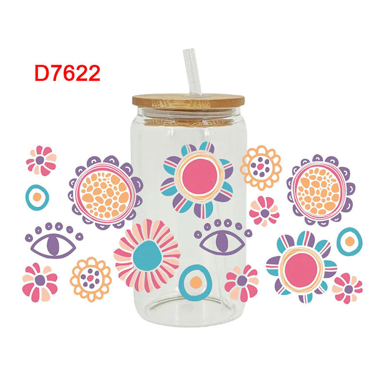 Wholesale Flower Butterfly Cactus 16oz Cup UV DTF Wraps