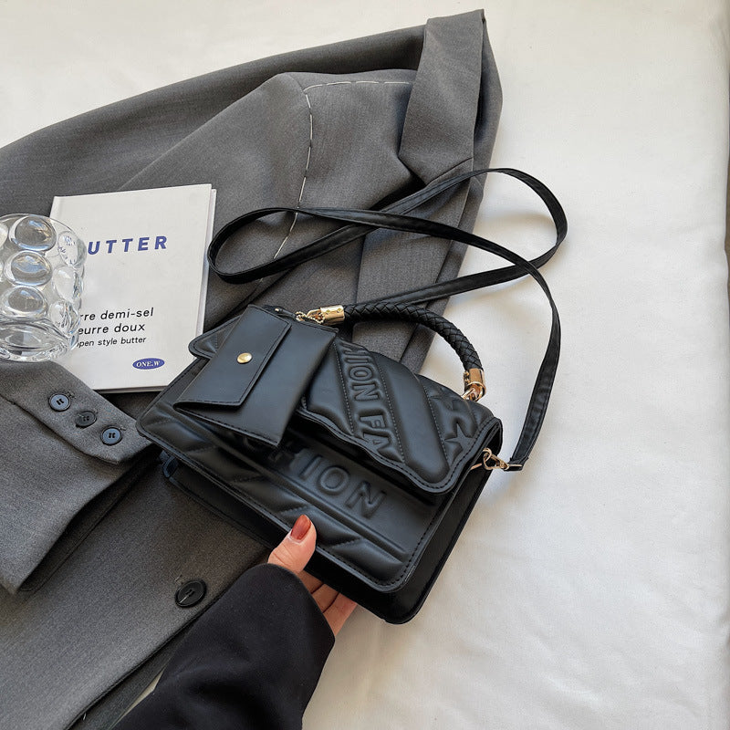 Wholesale Solid Color Embossed Shoulder Bag