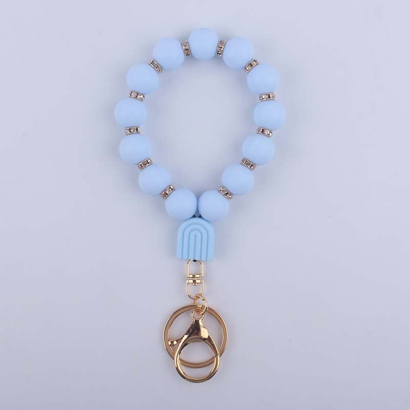 Wholesale Cartoon Creative DIY Bright Silicone Beaded Keychain