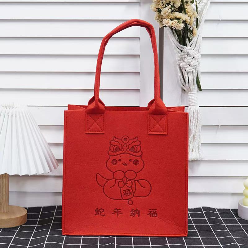 Wholesale Large Capacity Commuter Storage Bag Shopping Bag New Year Gift Felt Bag