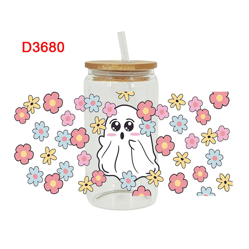 Wholesale Pumpkin Ghost Halloween 16oz Cup UV DTF Wraps