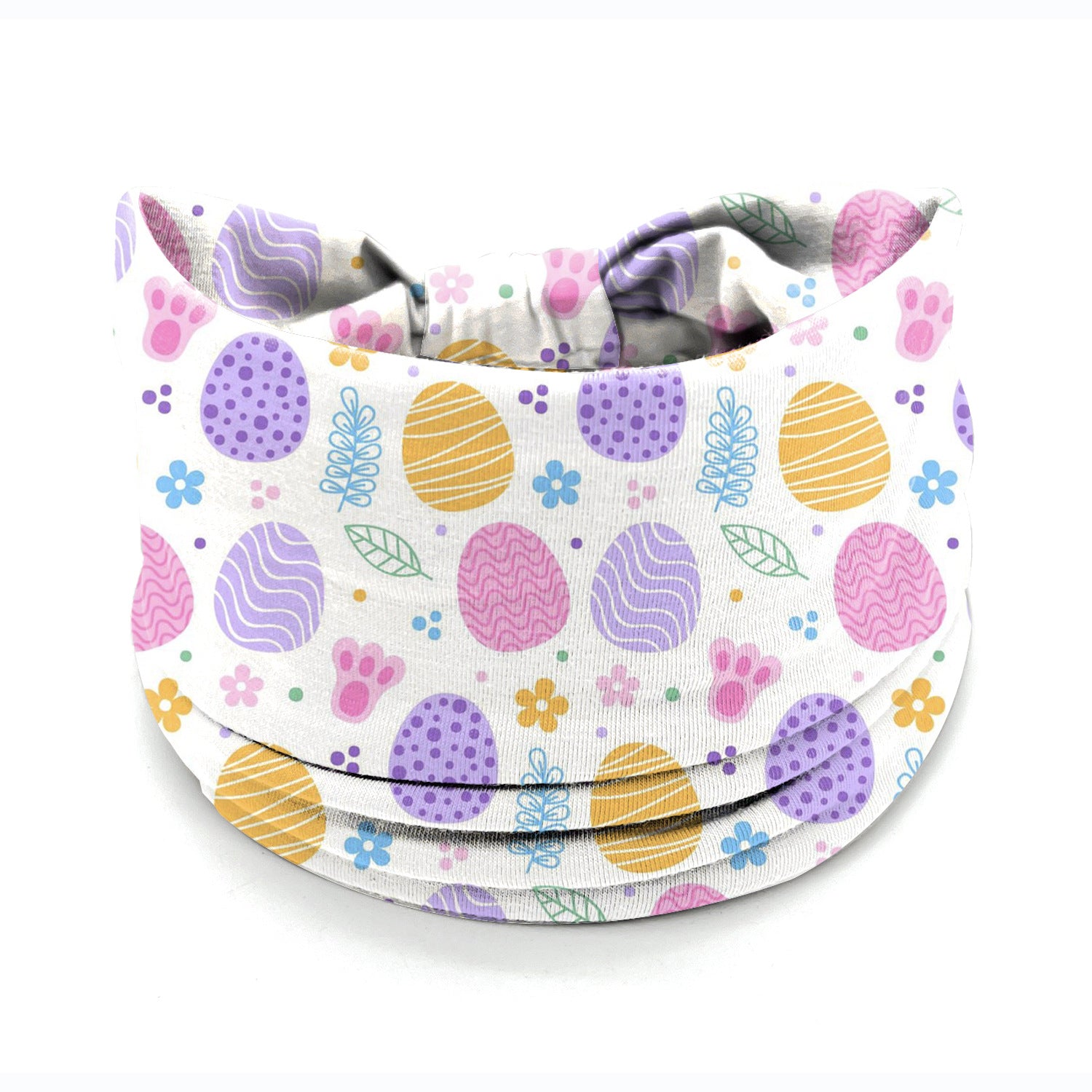 Wholesale Easter egg bunny print elastic wide edge knotted headband