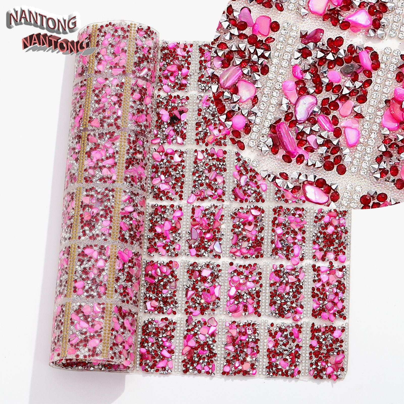 Wholesale Pointed bottom rhinestone with colored gravel hot melt adhesive double-sided square diamond piece Can Diy 84pcs Pens