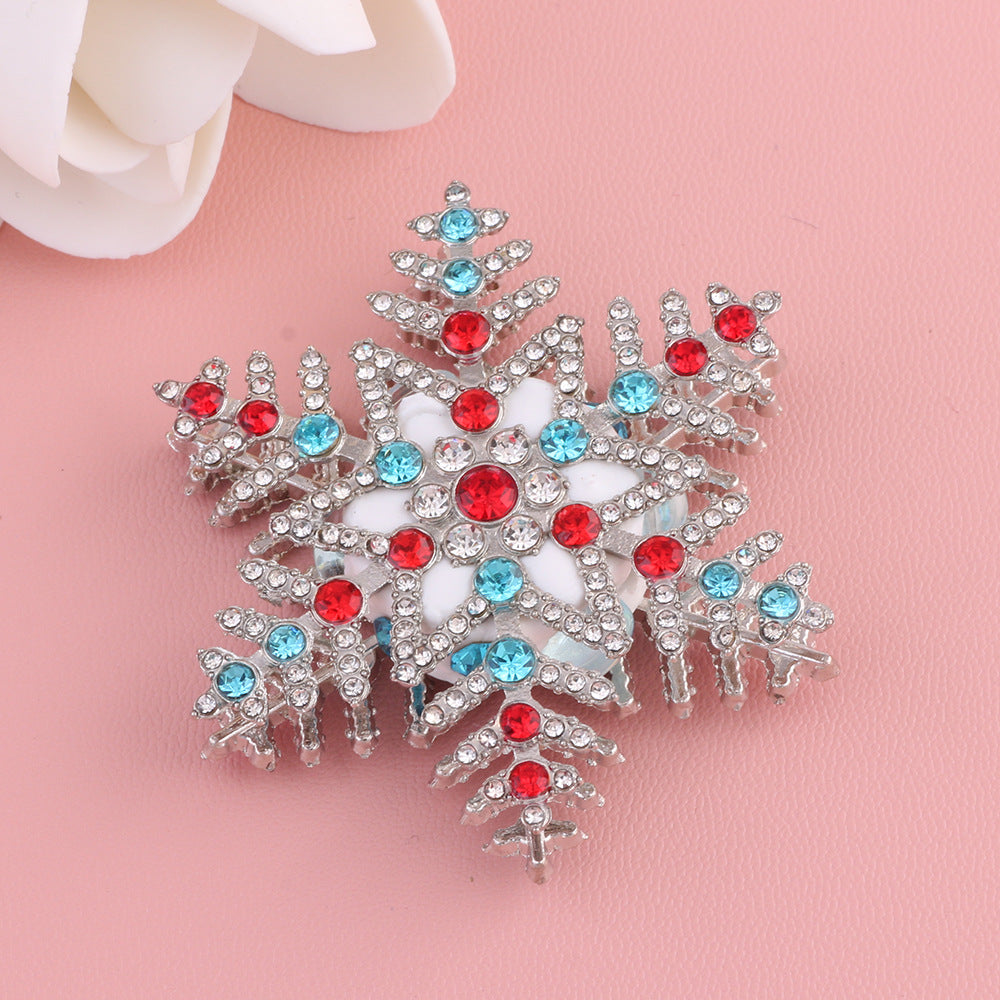 Wholesale  10pcs/pack  Double-sided Christmas snowflake rhinestone ball with straight hole  Fancy Beads