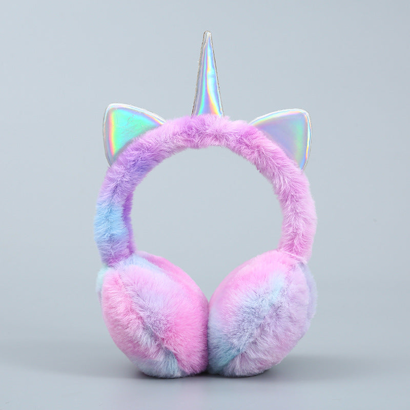 Wholesale Winter Unicorn Earmuffs Warm Sequins Cute Earmuffs Warm Cold-proof Plush Earmuffs