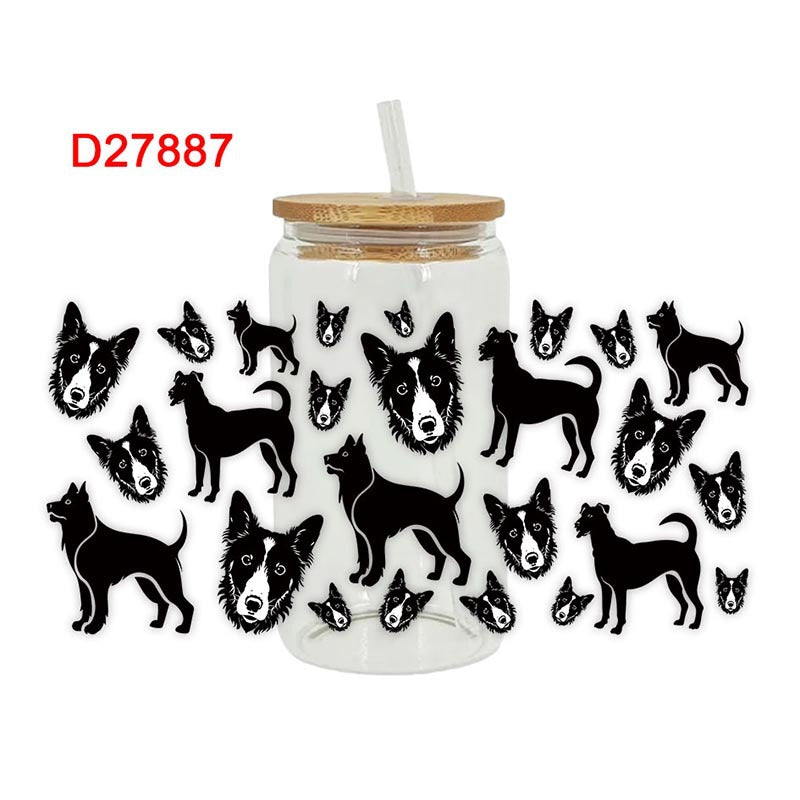 Wholesale Cute Cartoon Cat and Dog Series 16oz Cup UV DTF Wraps