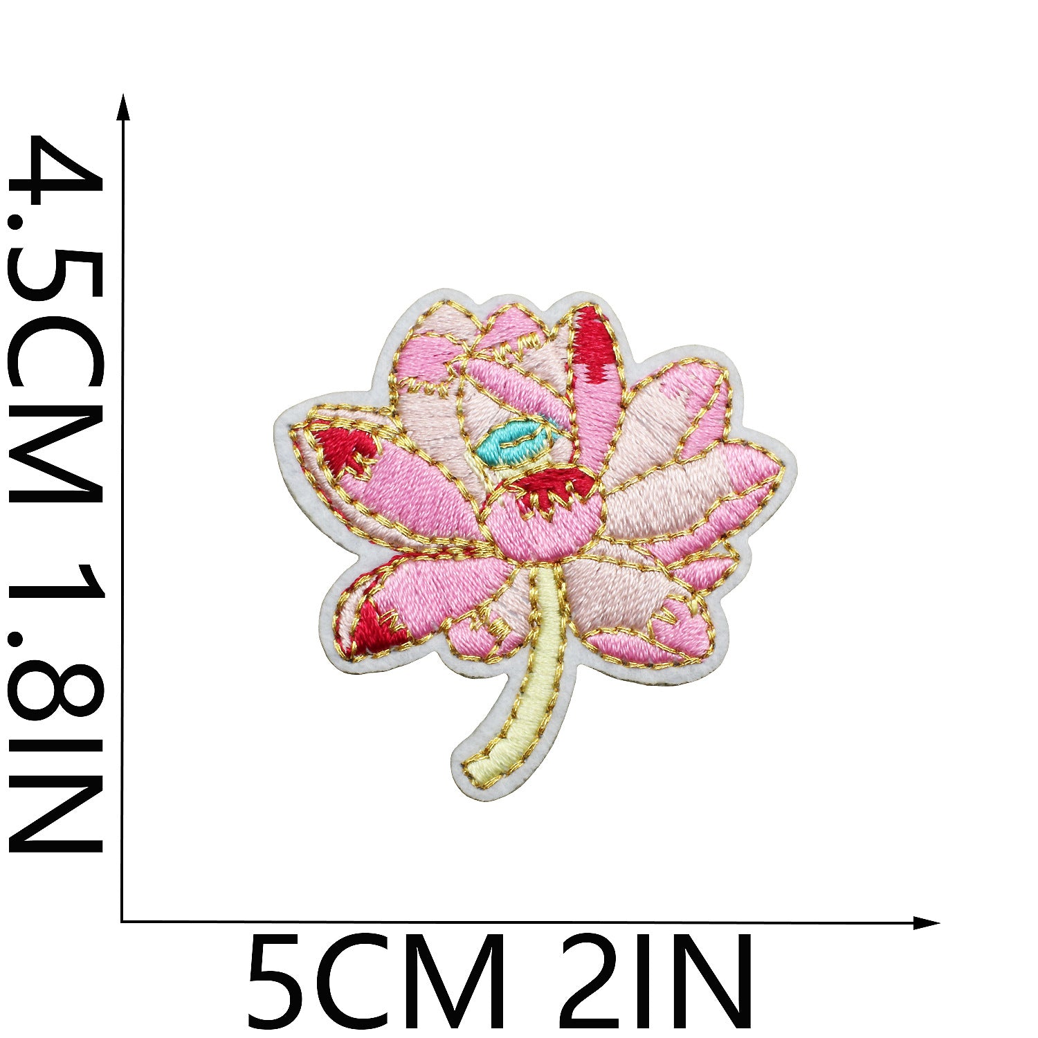 Wholesale Tulip Floral Embroidered Patch Iron On Peony Applique DIY Clothing Bag Decorative Craft Supply