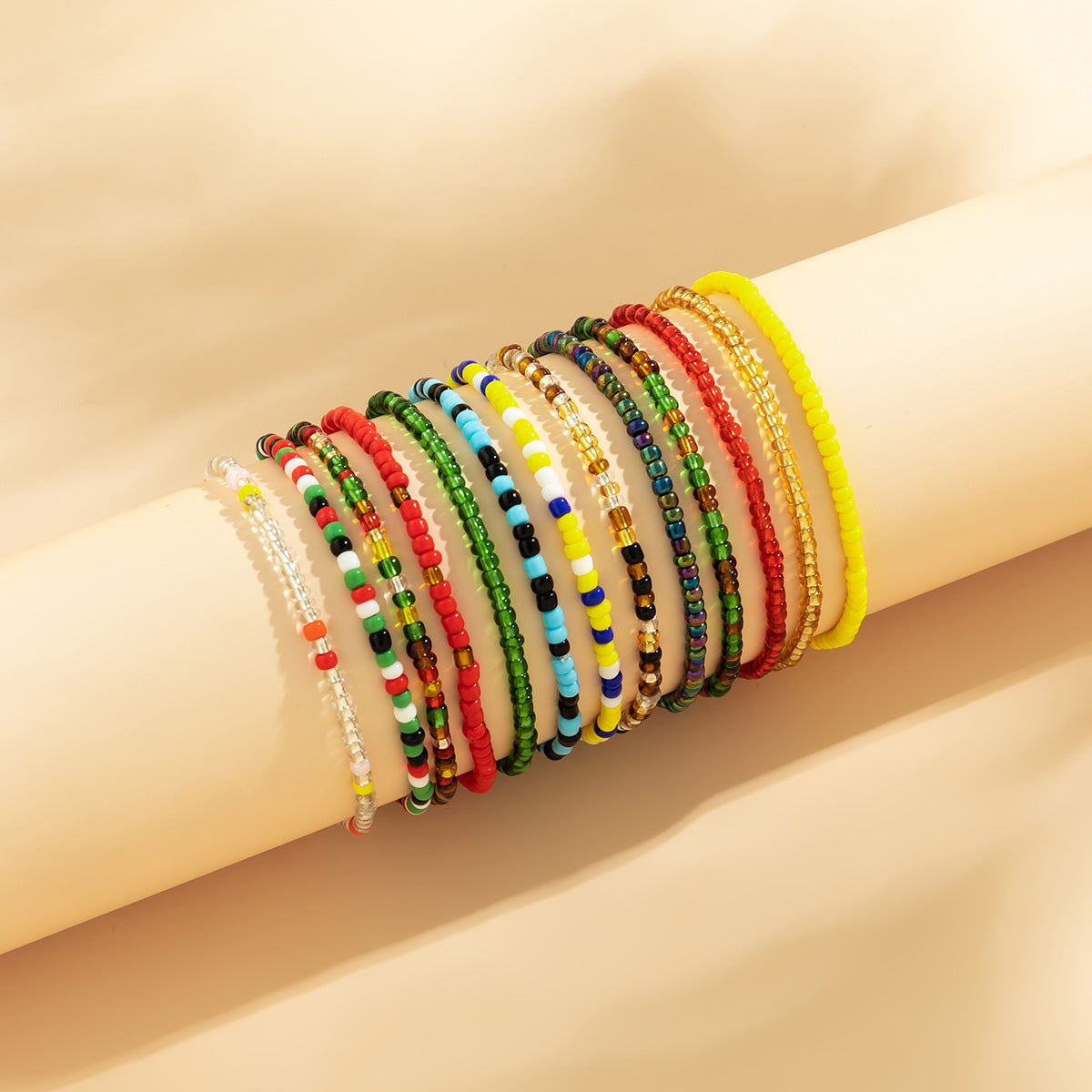 Wholesale Stacked Colorful Beads Rice Beads Set Bracelet