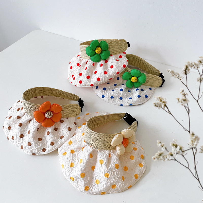 Wholesale Cotton Summer Kids Quick-dry Flower Empty Top Hat