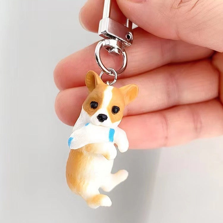 Wholesale Cartoon cute cat holding a branch keychain