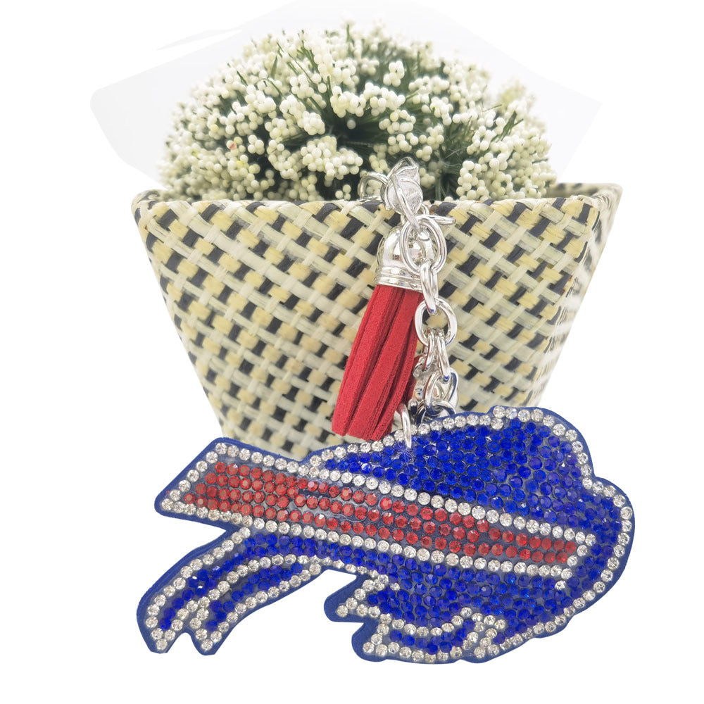 Wholesale 4pcs Team Logo Diamond-encrusted Rhinestone  Keychain