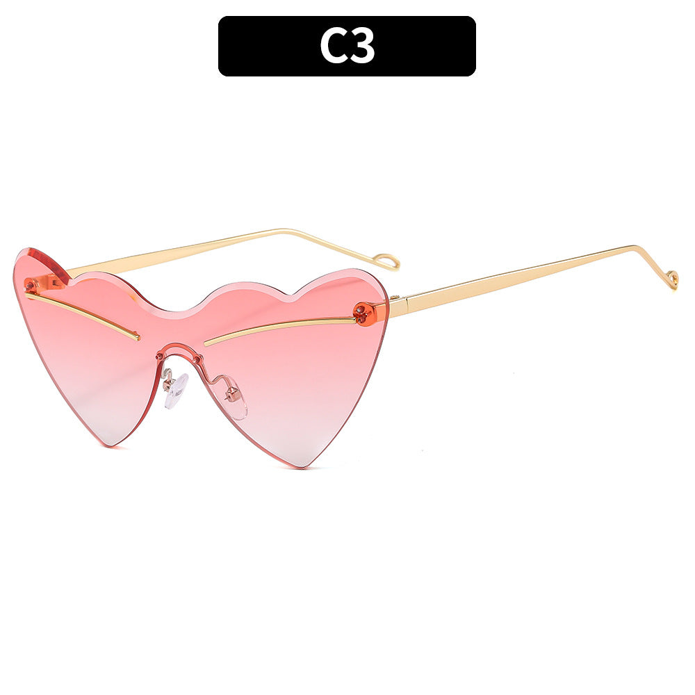 Wholesale Frameless Cut Edge Love PC Sunglasses