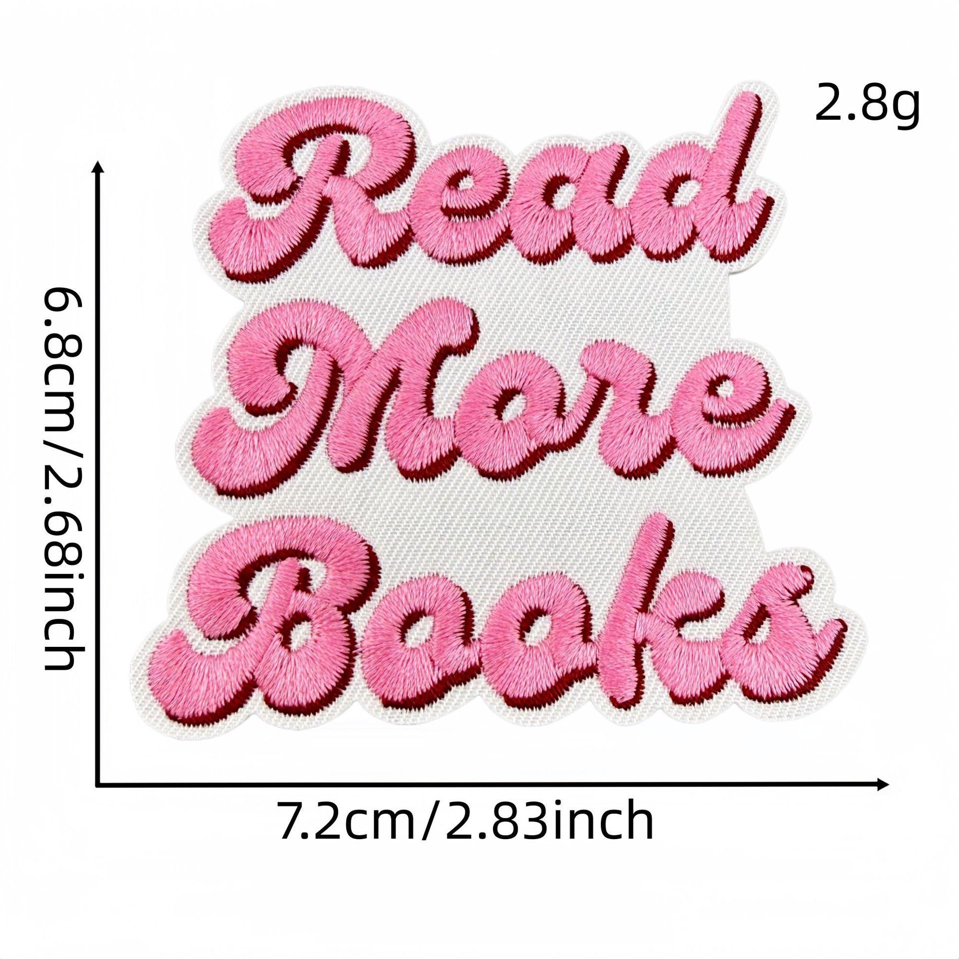 Wholesale Stylish Pink Reading Themed Iron On Embroidered Patches 23 Pack Decorative Accent For Bags Clothes