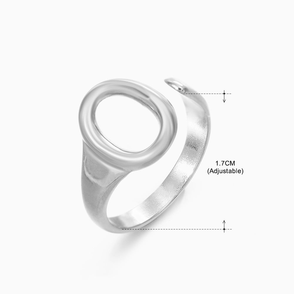 Wholesale Stainless Steel Geometric Oval Ring