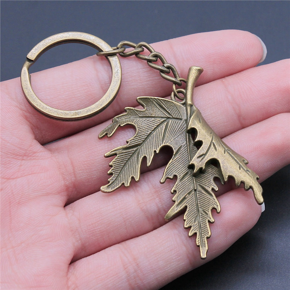 Wholesale 10PCS Leaf Pendant Metal Keychain