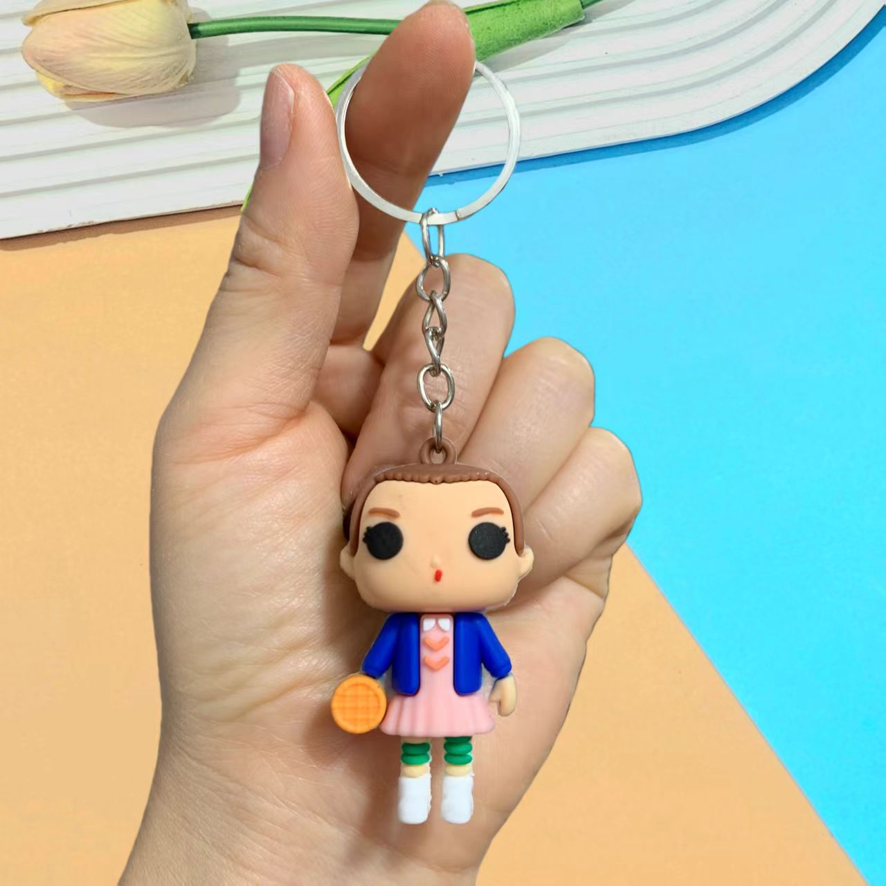 Wholesale Colorful cartoon flowers Keychains