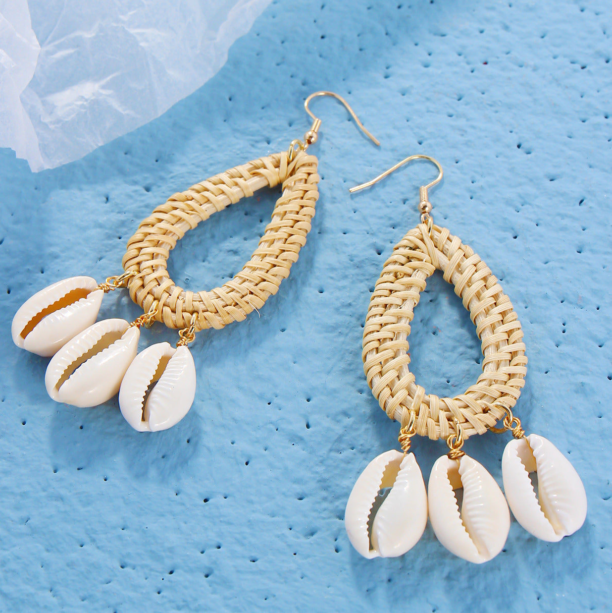 Wholesale Bohemian Shell Beads Pendant Earrings