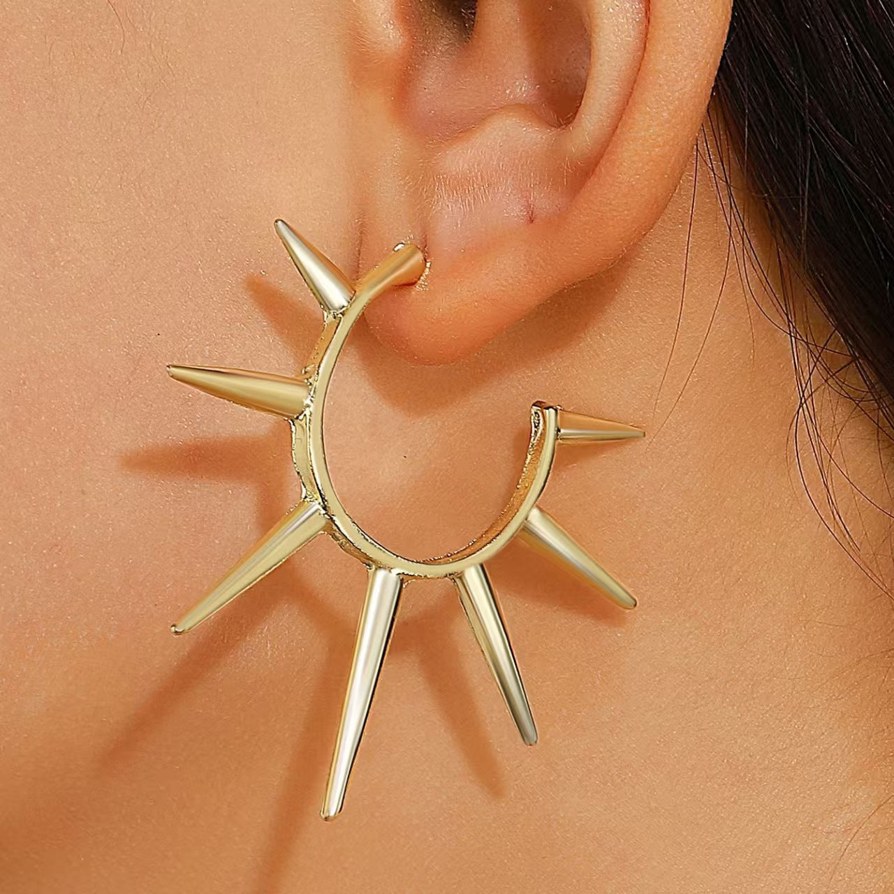 Wholesale Gothic thorn heart-shaped cross water drop punk earrings