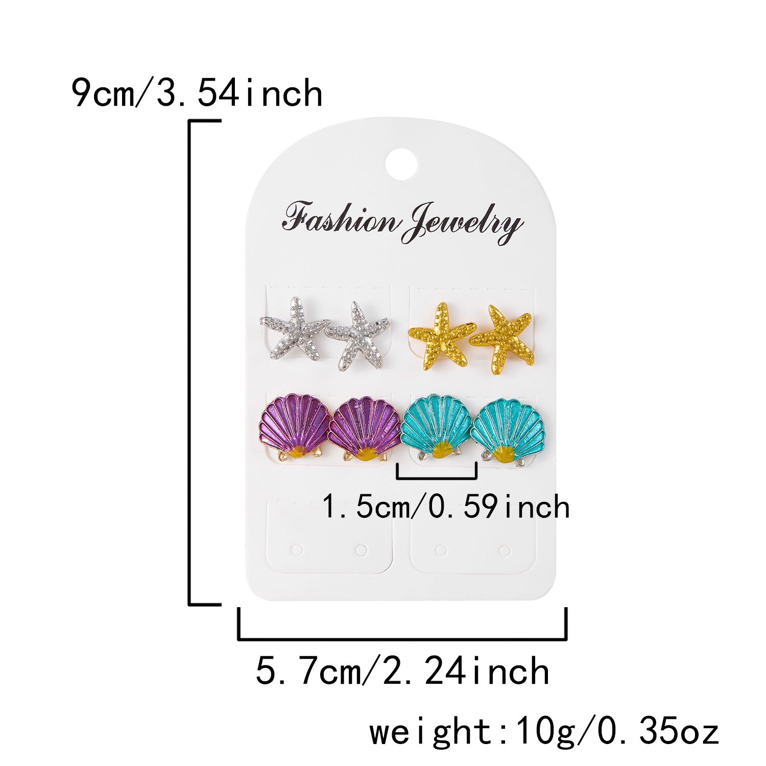 Wholesale Small fresh oil drop starfish shell earrings set