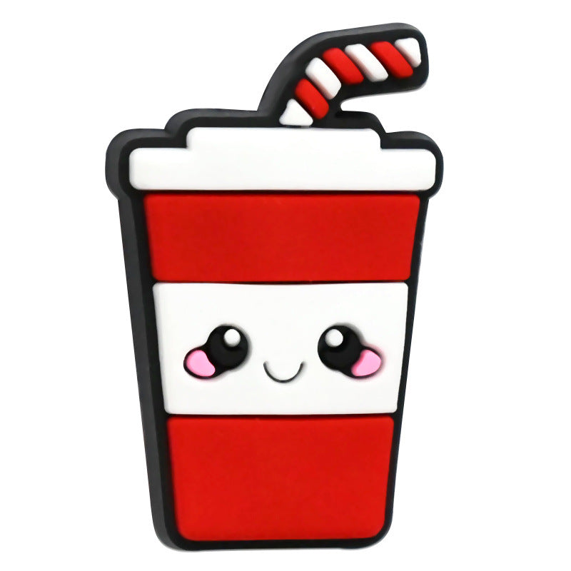 Wholesale Random 100pcs  Cartoon Food Beads Pvc Soft Rubber Accessories