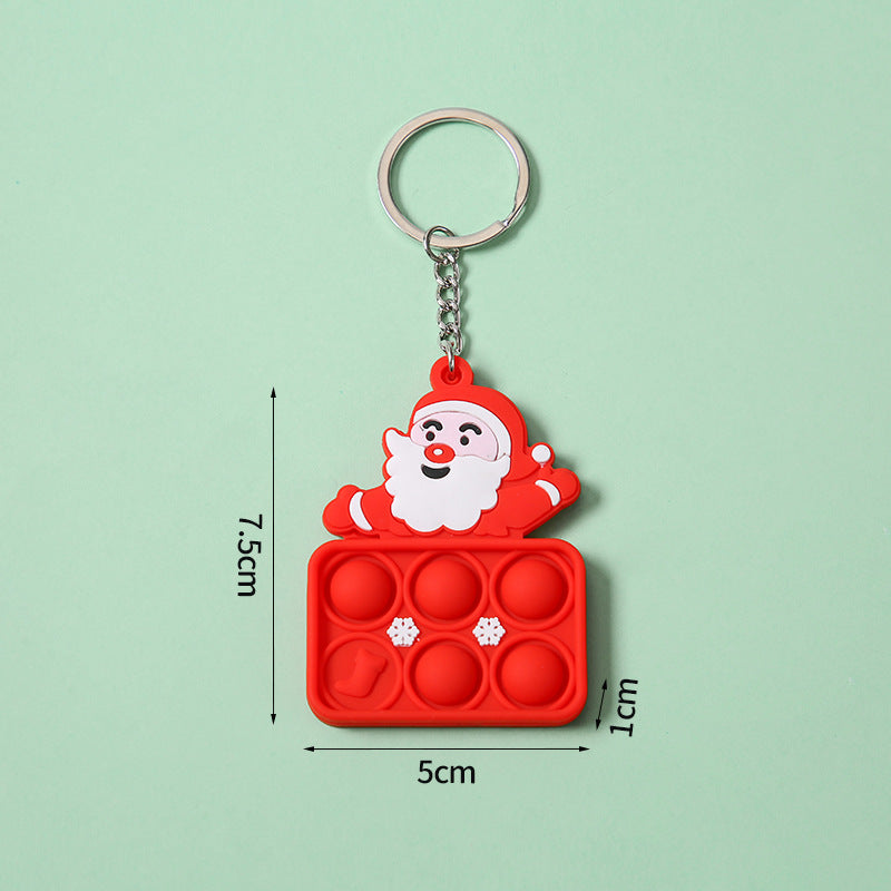 Wholesale New Bubble Music Christmas Unzip Silicone Keychain