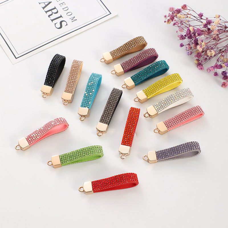 Accesorios de cadena de llaves de diamantes de aleación de zinc al por mayor