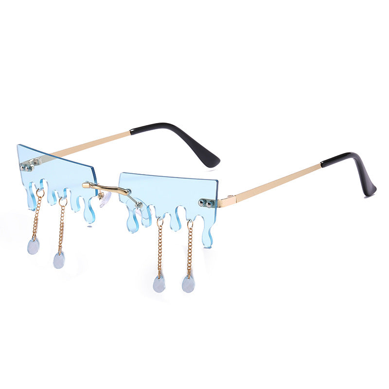 Wholesale Hip Hop Ocean Color Teardrop Sunglasses