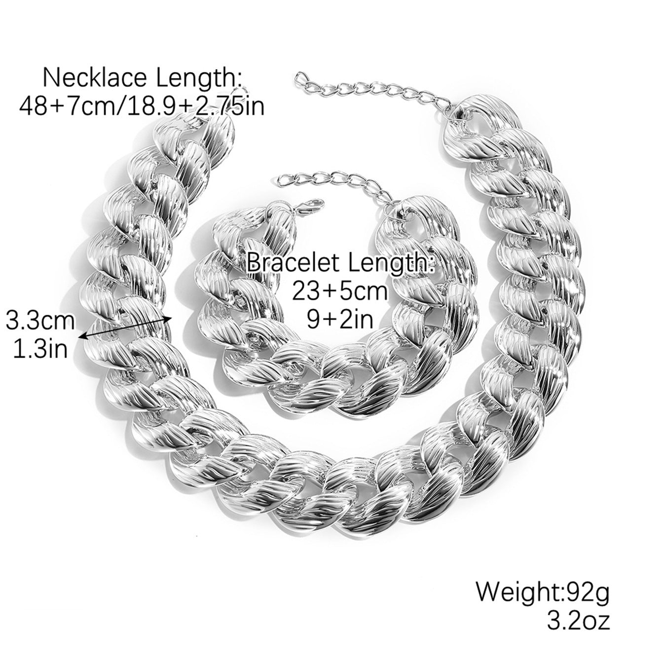 Wholesale Punk Geometric Thick Chain Hip-Hop Necklace Clavicle Chain