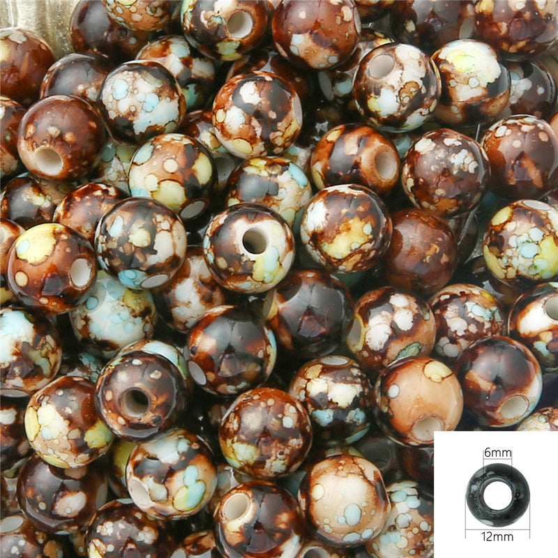 Al por mayor 30 piezas de flores, imitación de círculo de flores, cuentas de acrílico de perla