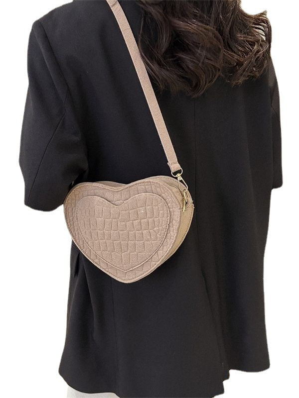 Wholesale Pink Heart Shape Felt Shoulder Bag