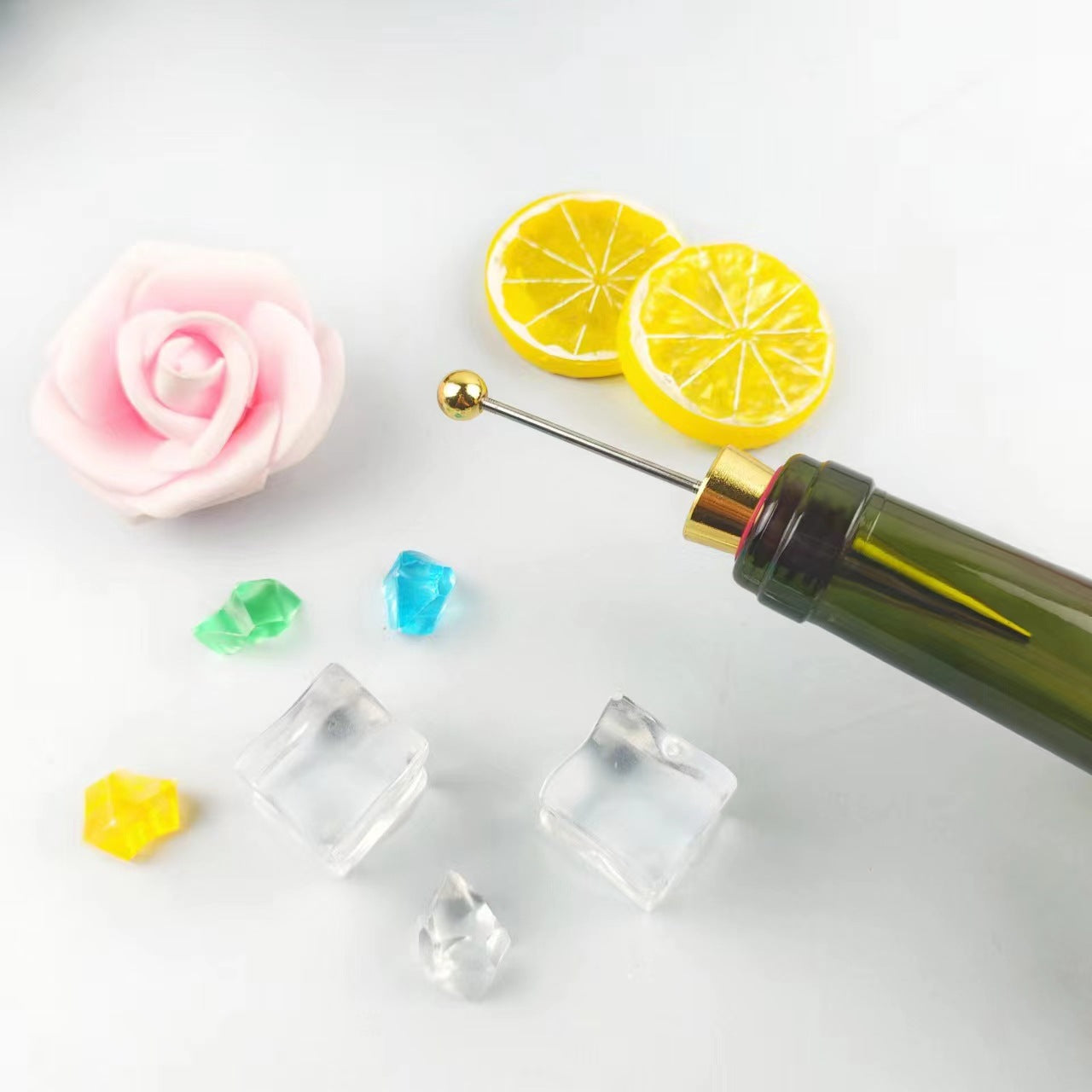 Wholesale Beadable Utensils DIY Zinc Alloy Gold Wine Stopper