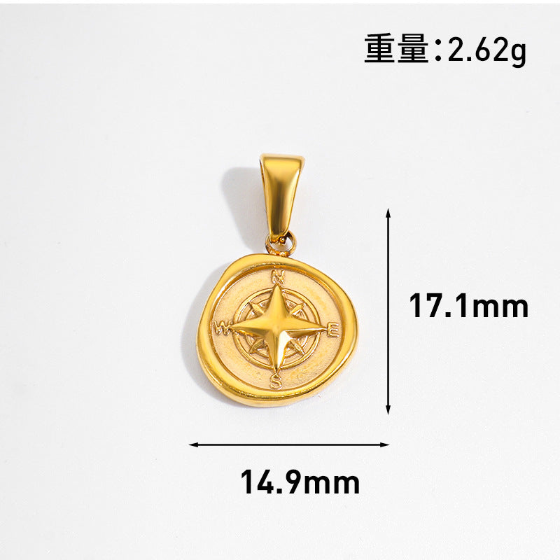 Wholesale 10pcs Sun Star Moon Octagonal Star Geometric Stainless Steel Pendant