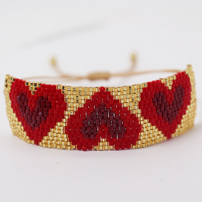 Wholesale New Valentine's Day Love Pattern Yuxing DB Antique Rice Beads MIYUKI Hand-woven Personalized Couple