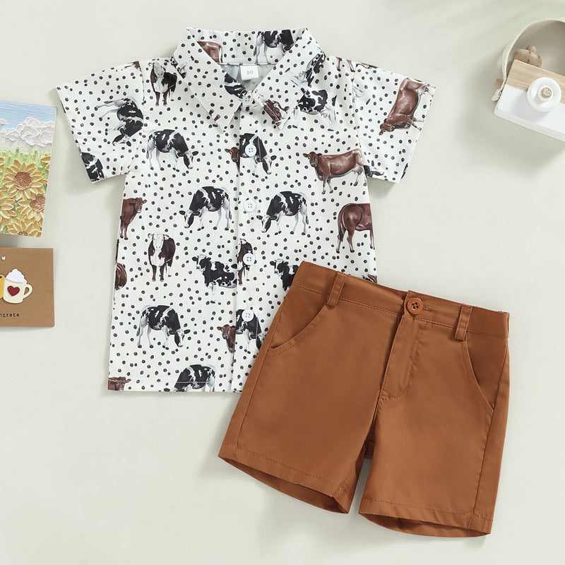 Ropa de bebé de vaca de vaca de granja occidental al por mayor