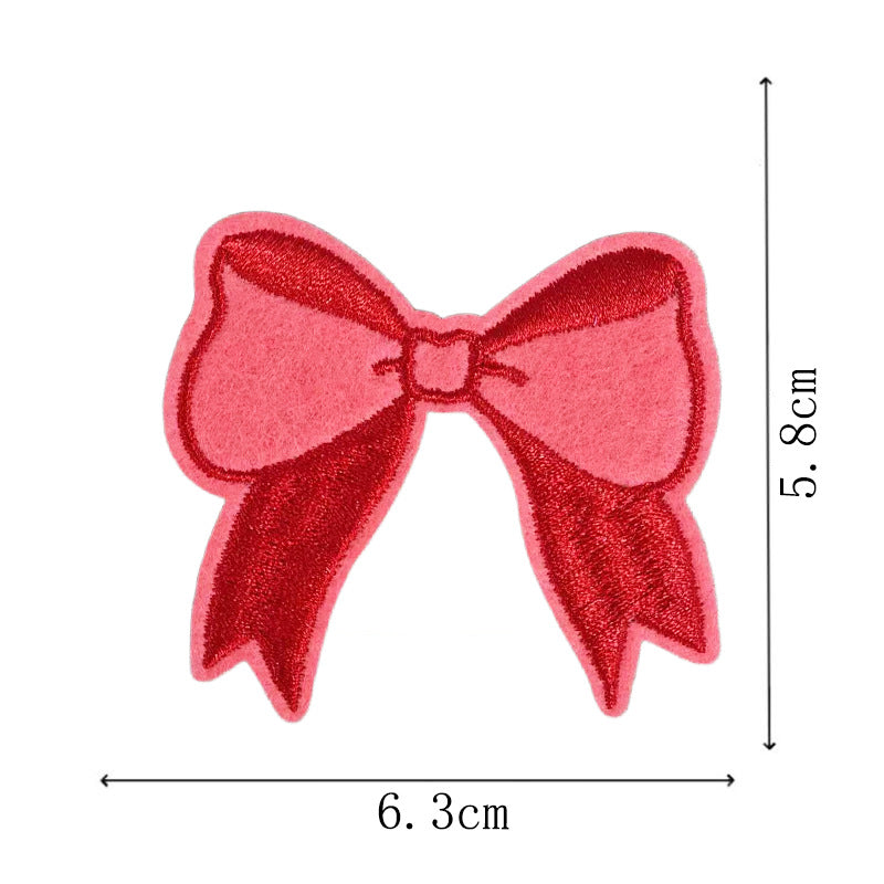 Wholesale Red diverse bow embroidery DIY Patches