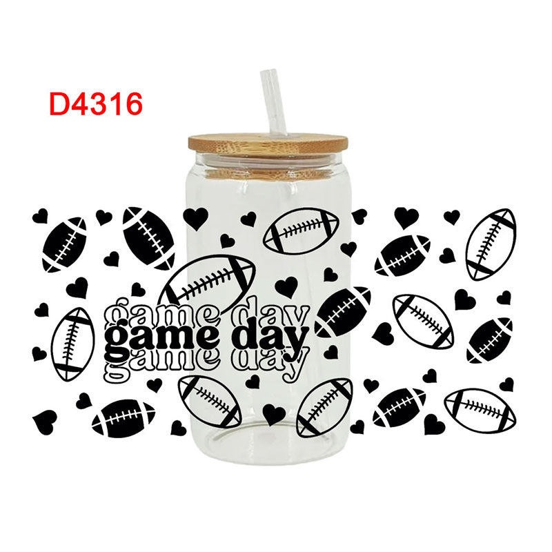 Wholesale UV Transfer Paste Glass Crystal Label 16oz Cup UV DTF Wraps 23cmX11cm