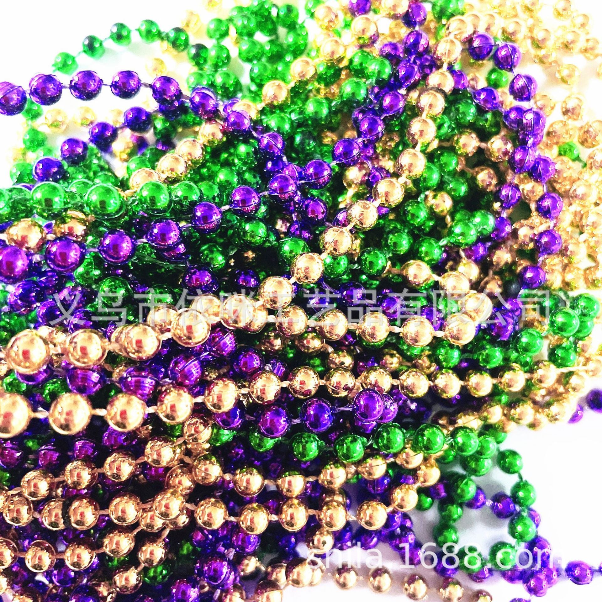 Wholesale 5PCS Mardi Gras Carnival Plastic Bead Necklace