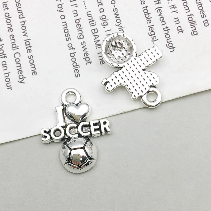 Wholesale 1 Antique Silver Alloy Simulation Rugby Baseball Series DIY Pendant