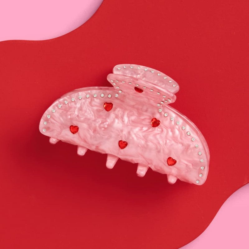 Wholesale hair accessories Diamond-embedded love pink gripper sweet back shark clip Valentine's Day style