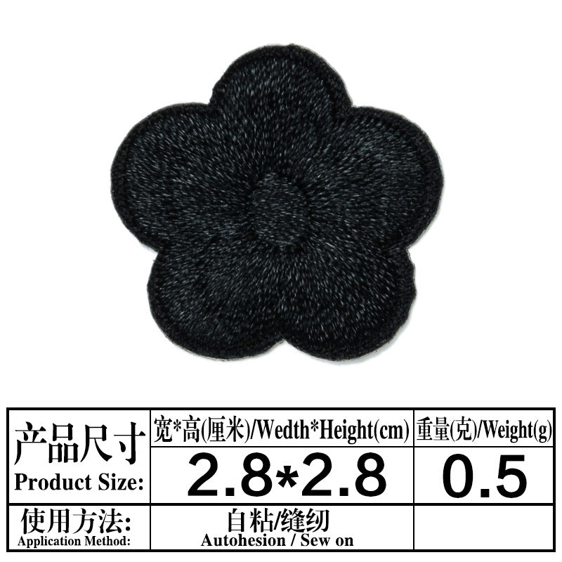Wholesale Chic Embroidered Plum Blossom Patches Self Adhesive Flower Decorative Accents For Phone Cases Bags ets And Towels