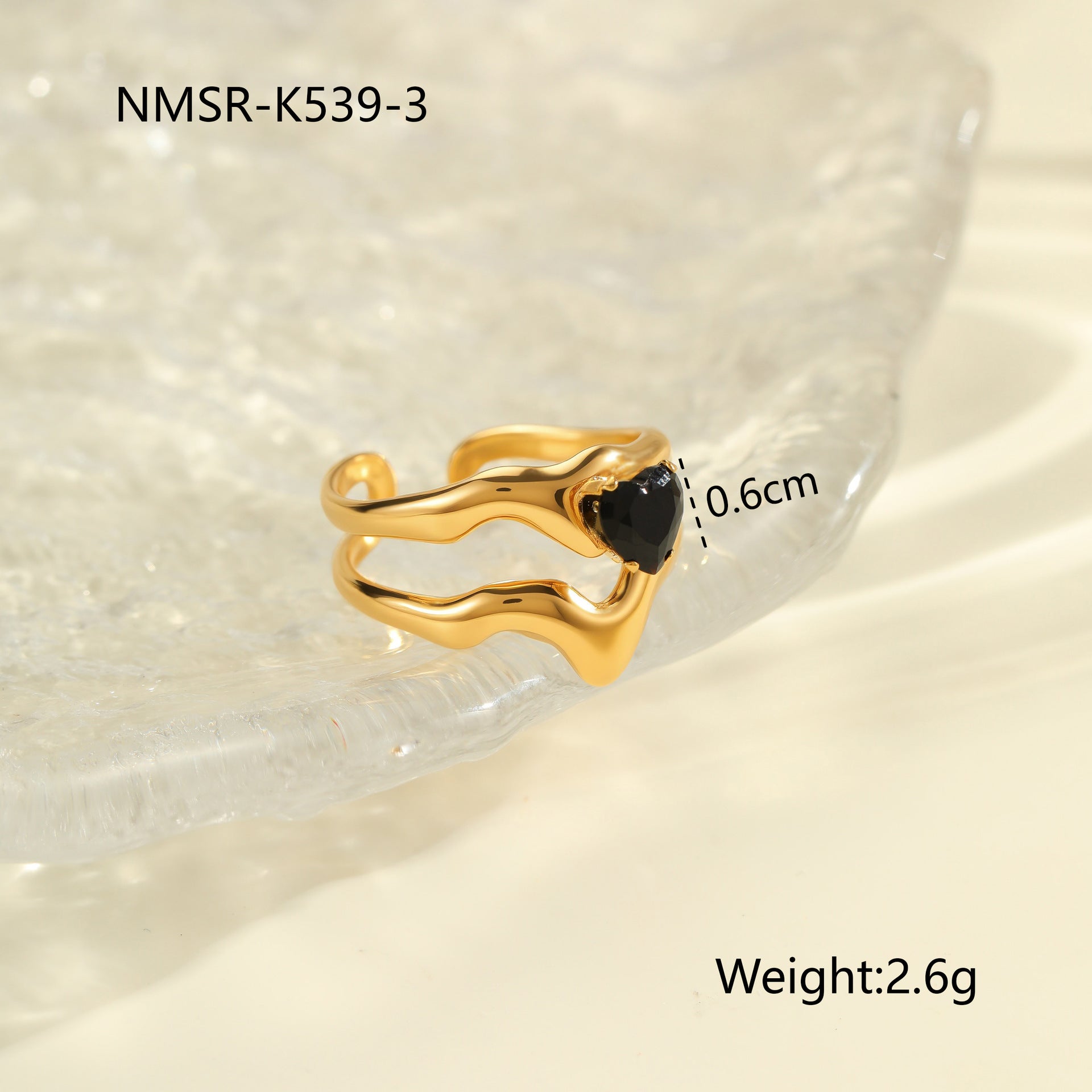 Wholesale light luxury ring that does not fade open ring