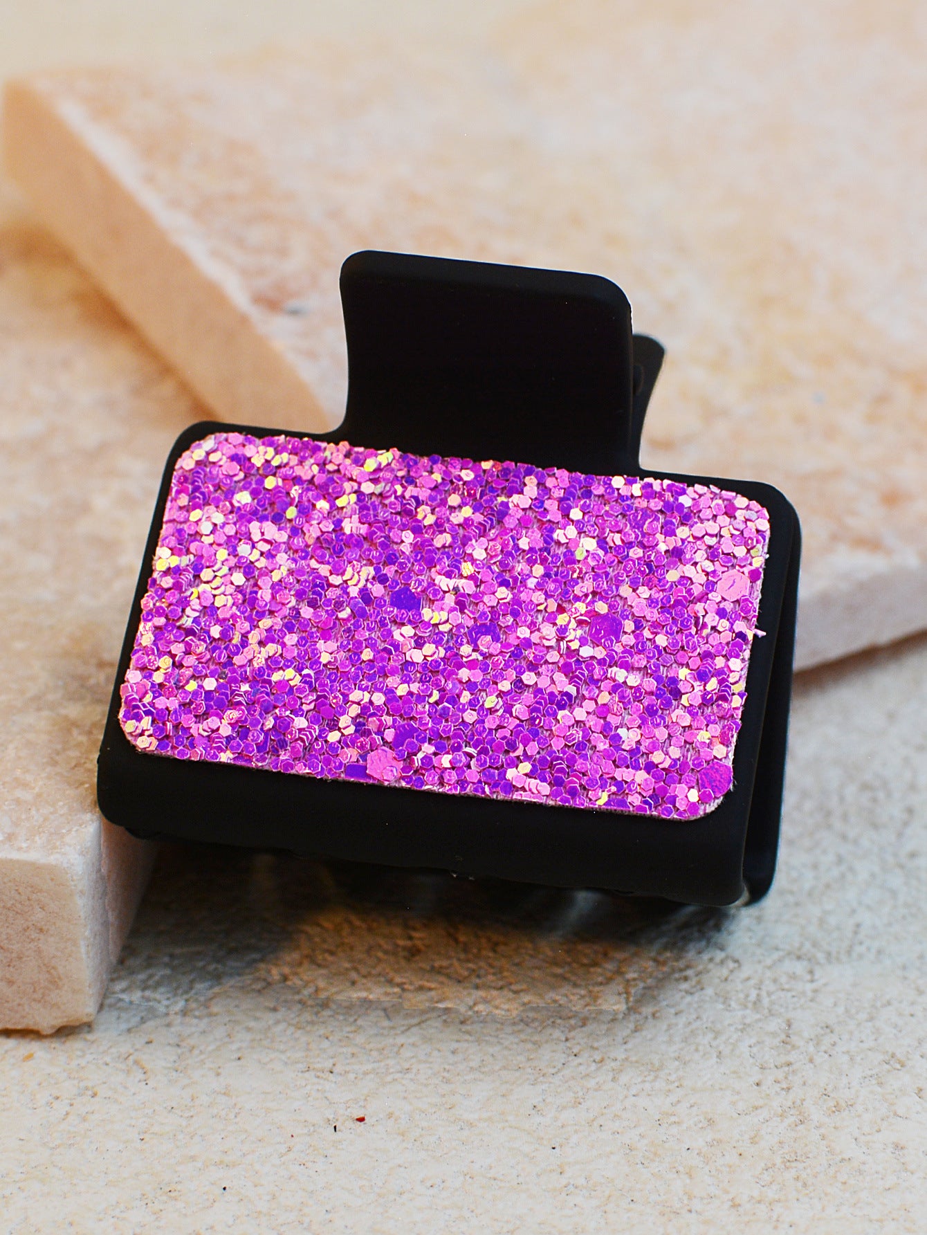 Wholesale Gretel Sequin PU Leather Hair Clip Shark Clip