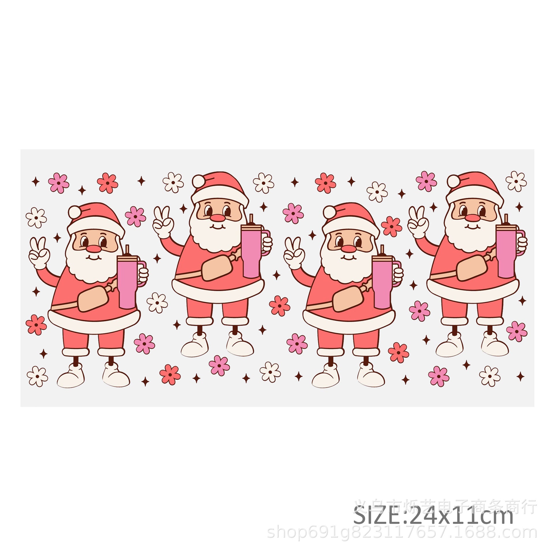 Wholesale  5pcs/pack Snowman Gingerbread Man Christmas Series 16oz Cup UV DTF Wraps