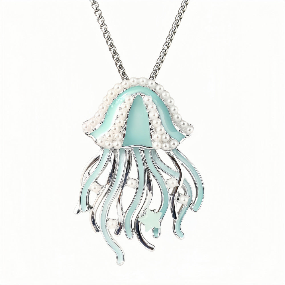 Wholesale Beach vacation  deep sea dream  night glow jellyfish  fluorescent necklace