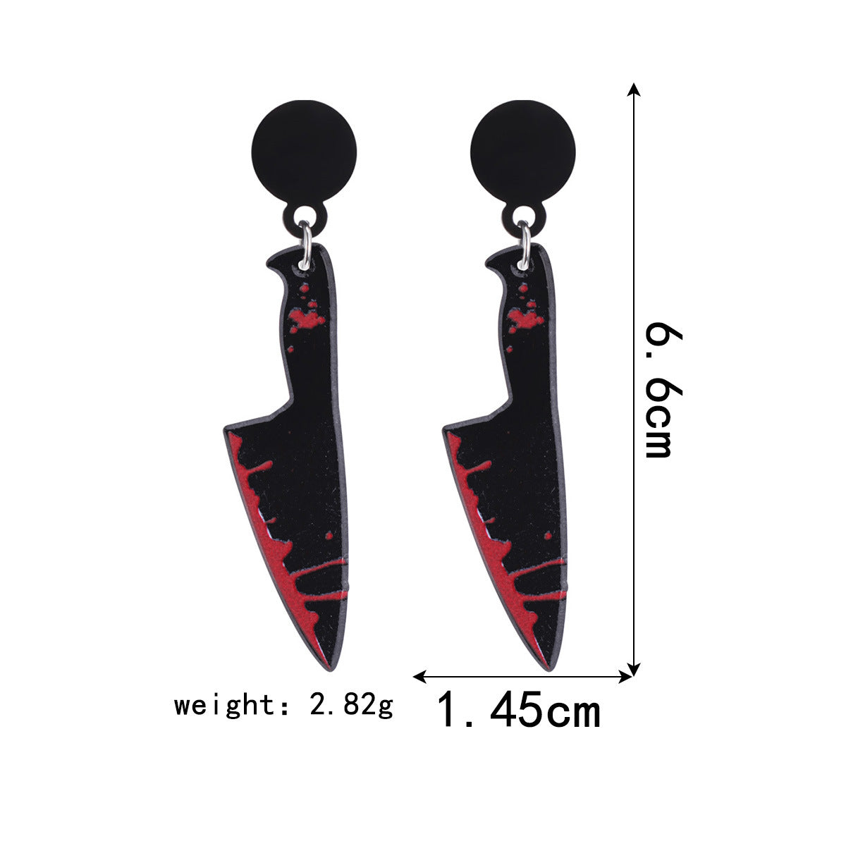 Wholesale  Kitchen Knife Earrings Acrylic Blood Red Horror Masquerade Jewelry Accessory For Women Boutique Resale Gift