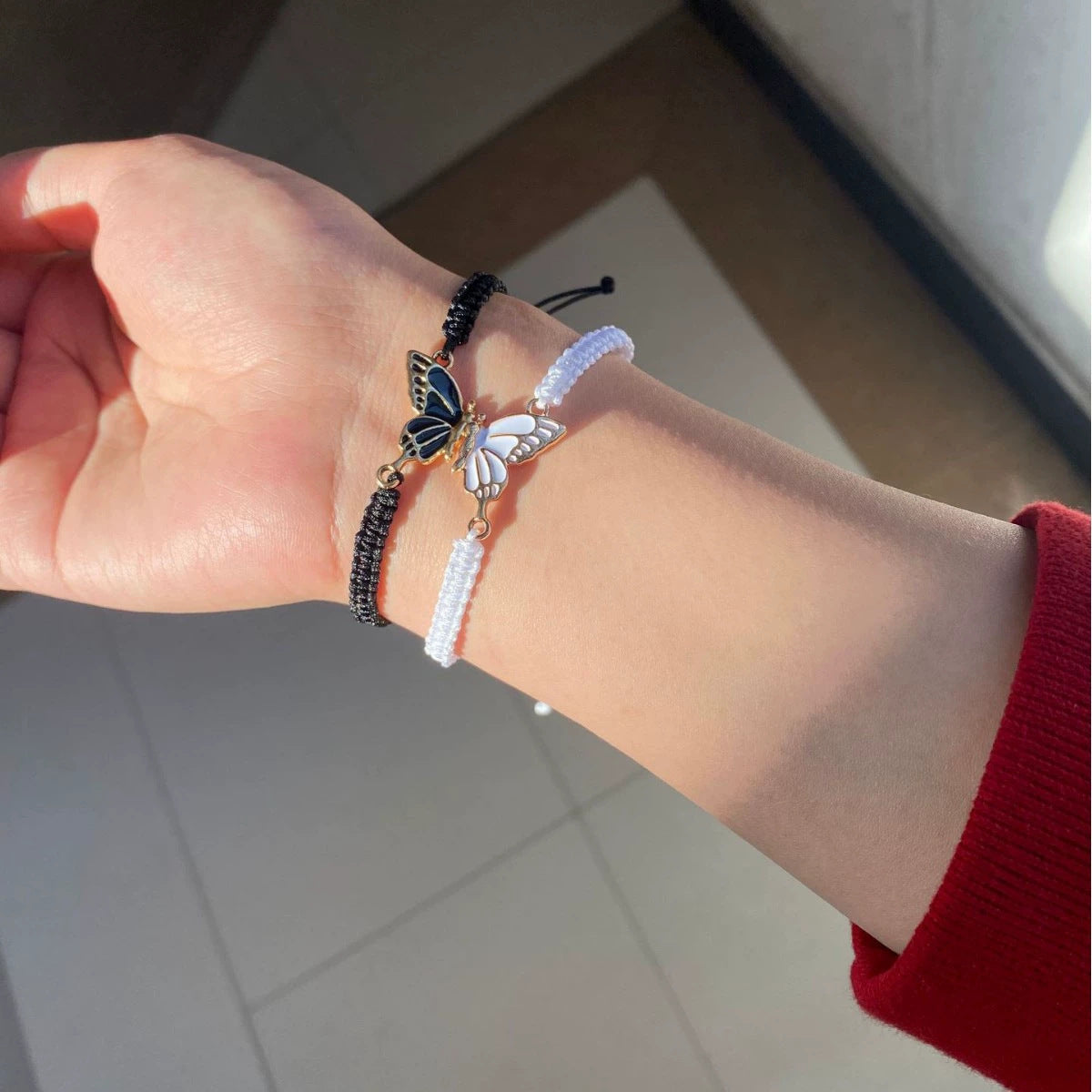 Wholesale Valentine's Day Butterfly Handmade Woven Bracelet