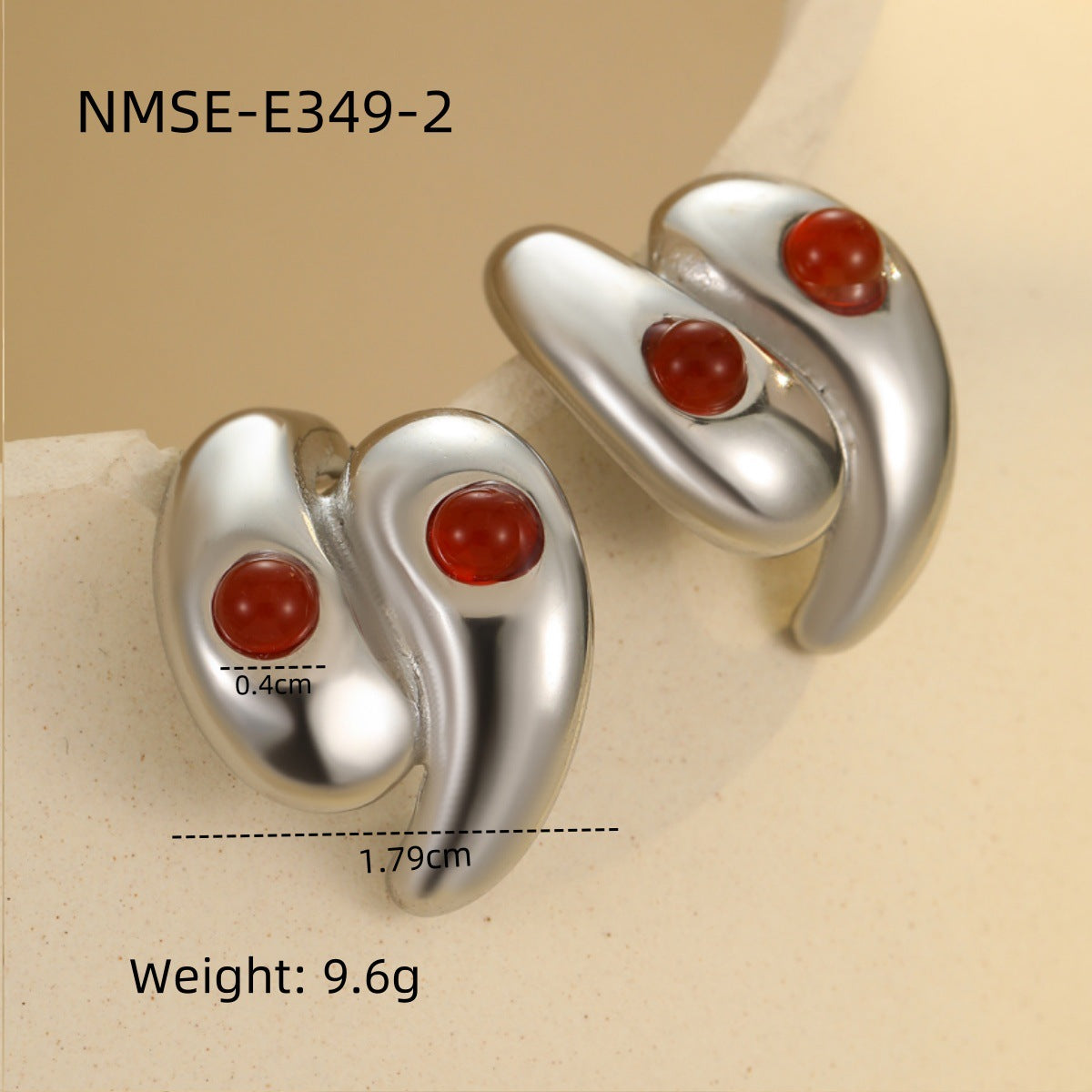 Wholesale Water droplet shaped heart shape Stainless Steel Earrings