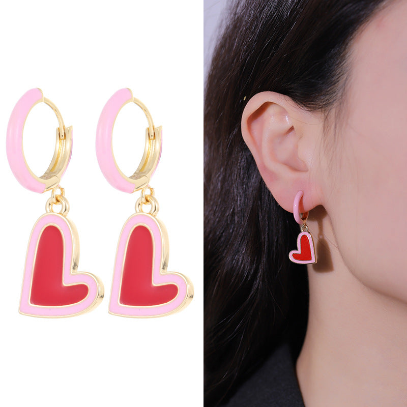 Wholesale Valentine's Day Series Pink Love Earrings Set